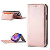 Magnetkortkasse til iPhone 12 Pro lommekort tegnebog kortstativ Pink