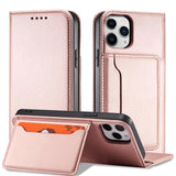 Magnetkortkasse til iPhone 12 Pro lommekort tegnebog kortstativ Pink