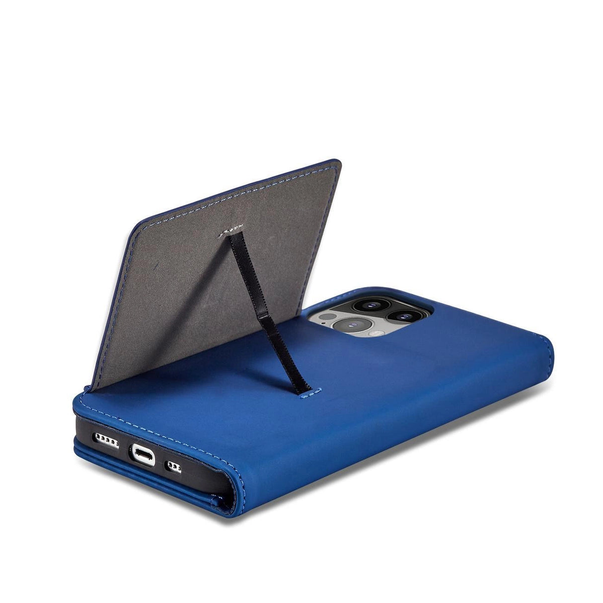Magnet Card Case for iPhone 13 cover kort tegnebog kort stativ blå