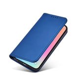 Magnet Card Case for iPhone 13 Pro cover kort tegnebog kort stativ blå