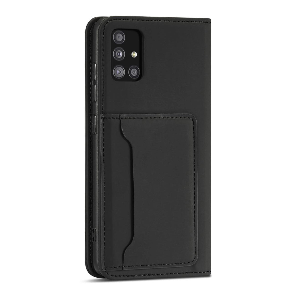 Magnetkort Hylde Hylde til Samsung Galaxy A12 5G lommepung lommebog kortholder sort