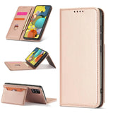 Magnetkort Hylde Hylde til Samsung Galaxy A12 5G lommepung tegnebog Kortholder Pink