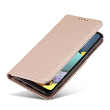 Magnetkort Hylde Hylde til Samsung Galaxy A12 5G lommepung tegnebog Kortholder Pink