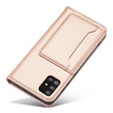 Magnetkort Hylde Hylde til Samsung Galaxy A12 5G lommepung tegnebog Kortholder Pink