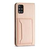 Magnetkort Hylde Hylde til Samsung Galaxy A13 5G lommepung tegnebog Kortholder Pink