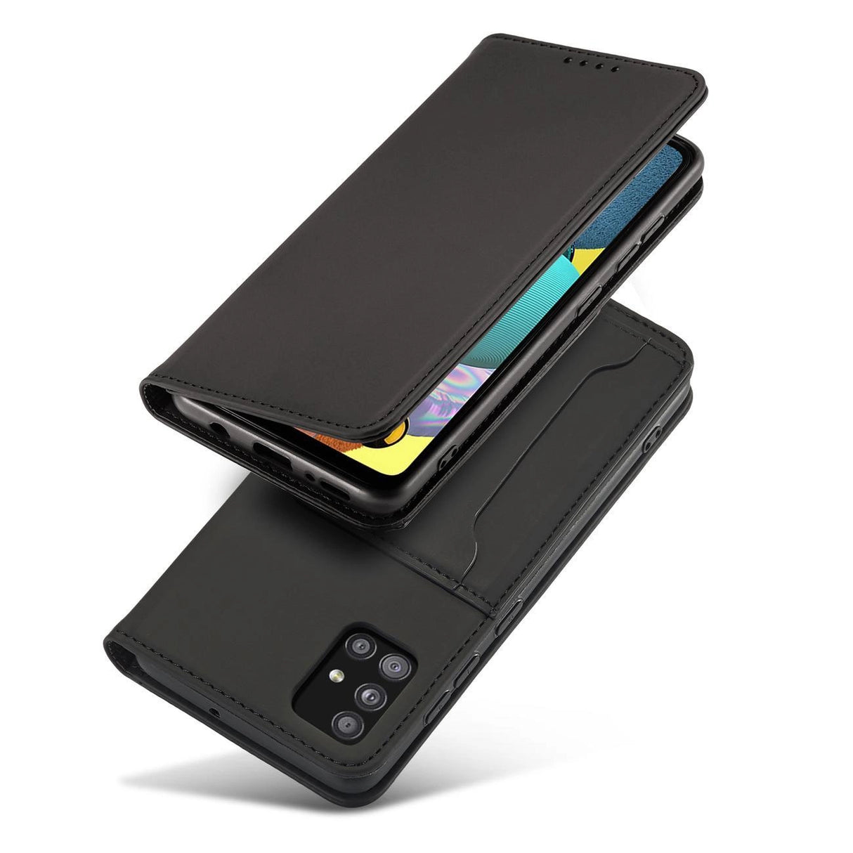 Magnetkortkasse til Xiaomi Redmi Note 11 lommekort tegnebog kortholder sort