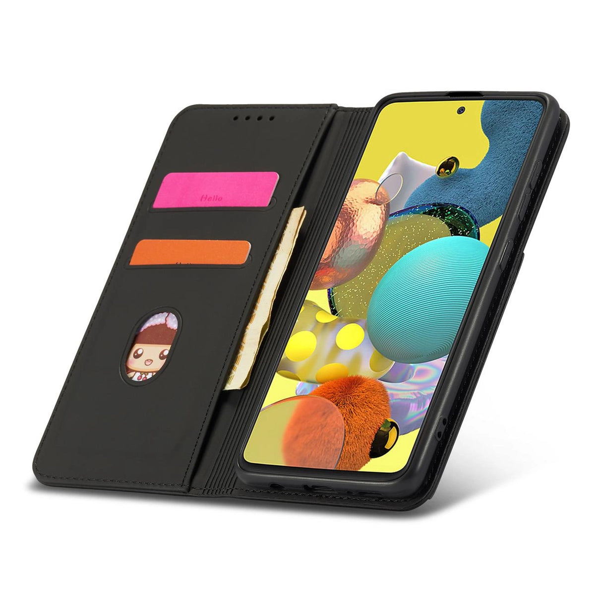 Magnetkort Hylde Hylde til Xiaomi Redmi Note 11 Pro Pouch Wallet Kortholder Sort