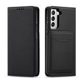 Magnetkortkasse til Samsung Galaxy S22 + (S22 Plus) lommepung kortholder sort