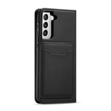 Magnetkortkasse til Samsung Galaxy S22 + (S22 Plus) lommepung kortholder sort