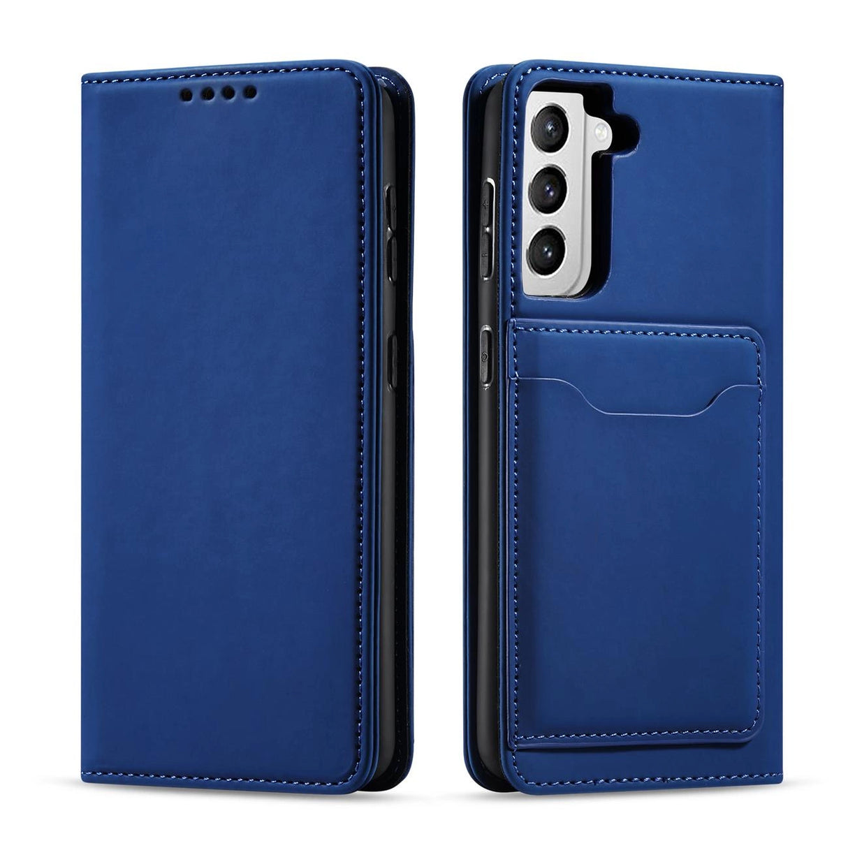 Magnetkort Hylde Hylde til Samsung Galaxy S22 + (S22 Plus) lommepung lommebog kortholder Blå