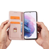 Magnetkortkasse til Samsung Galaxy S22 + (S22 Plus) lommepung kortholder Pink