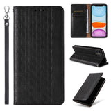 Magnet Strap Case for iPhone 12 Pouch Wallet + Mini Lanyard Pendant Svart