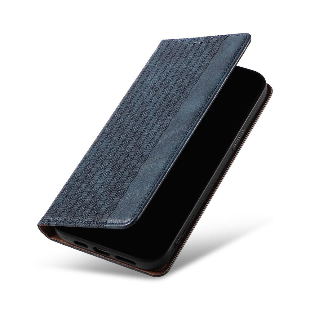Magnet Strap Case for iPhone 12 Pro lommepung + Mini Lanyard Pendant Blå