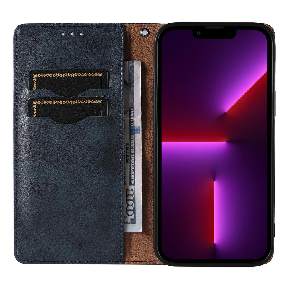 Magnet Strap Case for iPhone 12 Pro Max Pouch Wallet + Mini Lanyard Pendant Blå