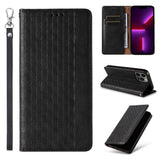 Magnet Strap Case Case for iPhone 13 Pro Pouch Wallet + Mini Lanyard Pendant Svart