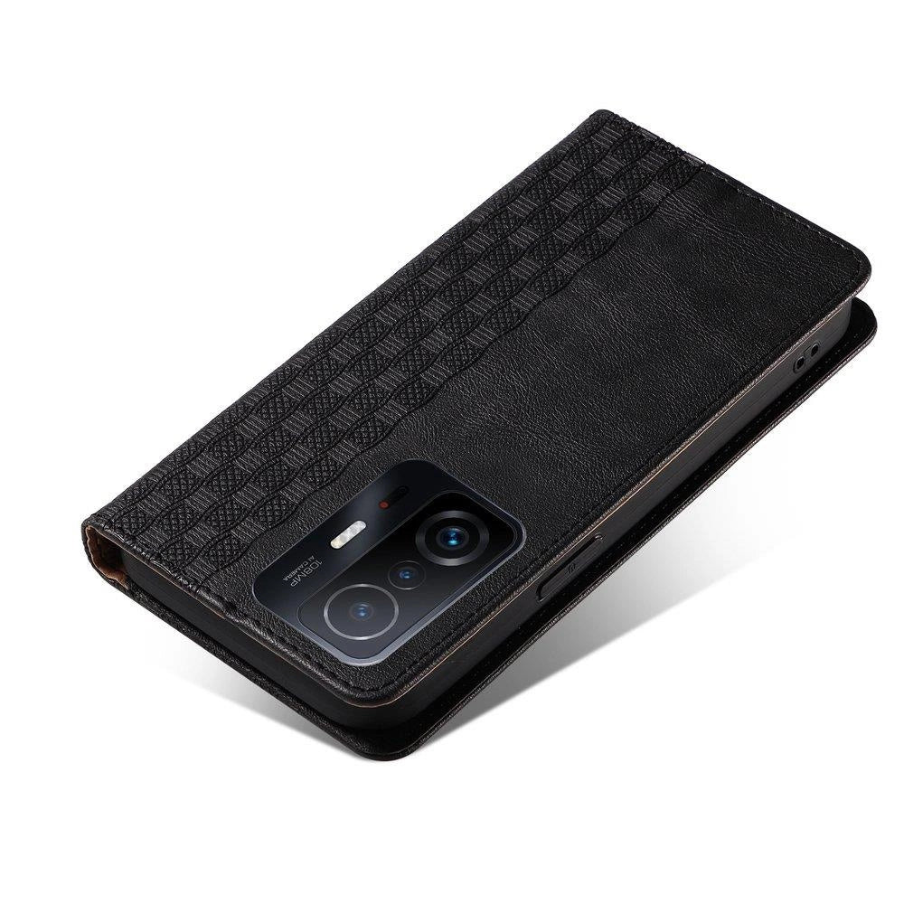 Magnet Strap Case Case for Xiaomi Redmi Note 11 Pro Pouch Wallet + Mini Lanyard Pendant Svart