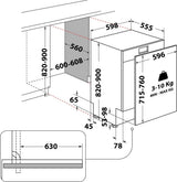 Whirlpool WH8IPB14AM6L0 Fuldt indbygget 14 kuverter