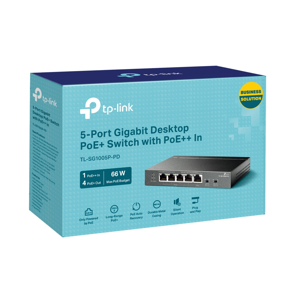 TP-Link TL-SG1005P-PD netværksswitch Gigabit Ethernet (10/100/1000) Strøm over Ethernet (PoE) Sort
