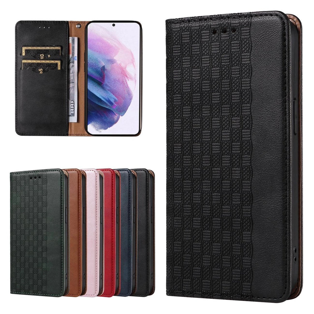 Magnet Strap Case Case for Samsung Galaxy S22 + (S22 Plus) Taske Punge + Mini Lanyard Pendant Svart