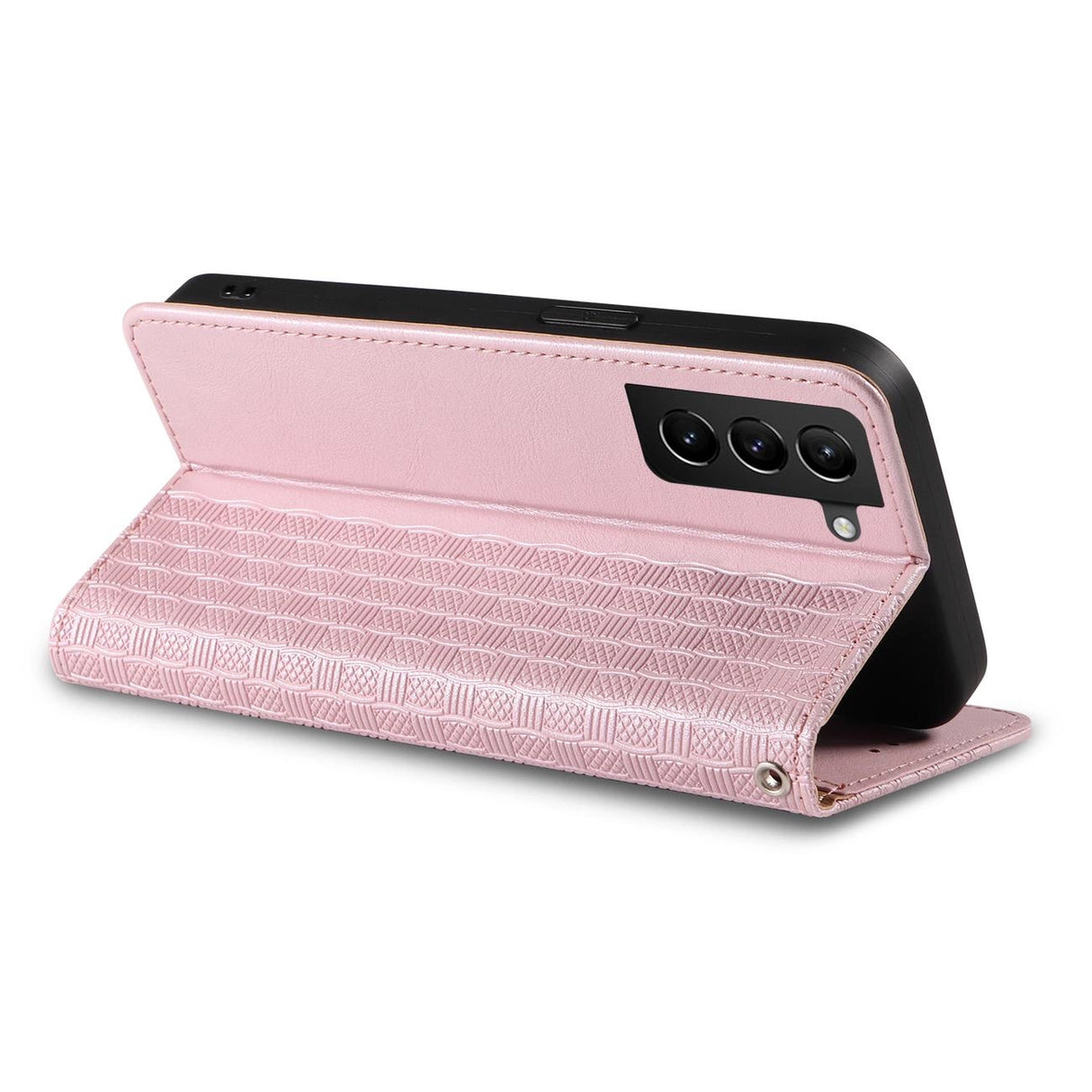 Magnet Strap Case Case for Samsung Galaxy S22 + (S22 Plus) Taske Wallet + Mini Lanyard Pendant Pink