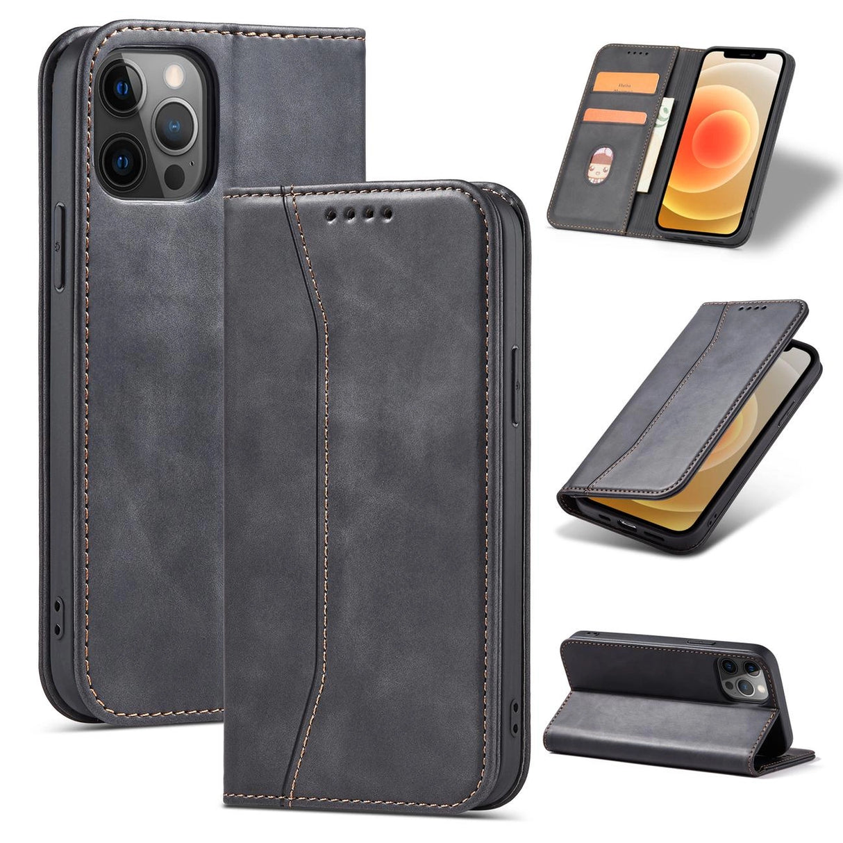 Magnet Fancy Case Case for iPhone 12 Pro Max Pouch Wallet Card Holder Sort