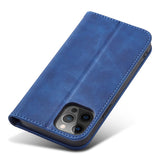Magnet Fancy Case Case for iPhone 12 Pro Max lommekort Wallet Card Stand Blue