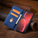 Magnet Fancy Case Case for iPhone 13 Pro lommekort Wallet Card Stand Blue