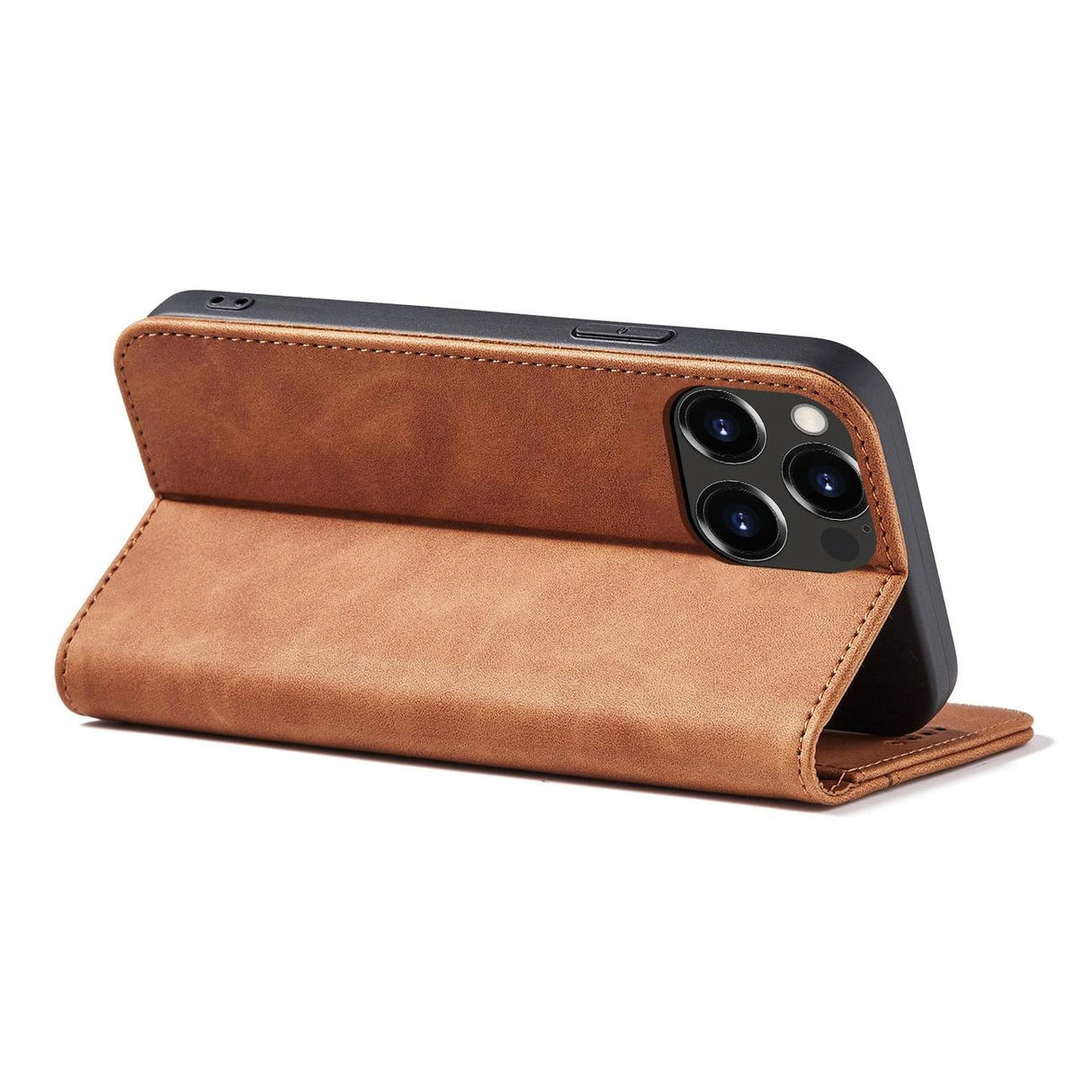 Magnet Fancy Case Case for iPhone 13 Pro Max lommekort Wallet Card Holder Brown