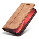 Magnet Fancy Case Case for iPhone 13 Pro Max lommekort Wallet Card Holder Brown