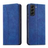 Magnet Fancy Case Case for Samsung Galaxy S22 + (S22 Plus) Push Wallet Card Holder Blue