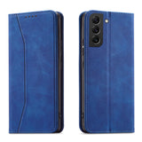 Magnet Fancy Case Case for Samsung Galaxy S22 + (S22 Plus) Push Wallet Card Holder Blå