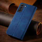 Magnet Fancy Case Case for Samsung Galaxy S22 + (S22 Plus) Push Wallet Card Holder Blue