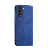 Magnet Fancy Case Case for Samsung Galaxy S22 + (S22 Plus) Push Wallet Card Holder Blå