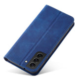 Magnet Fancy Case Case for Samsung Galaxy S22 + (S22 Plus) Push Wallet Card Holder Blue