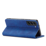 Magnet Fancy Case Case for Samsung Galaxy S22 + (S22 Plus) Push Wallet Card Holder Blue
