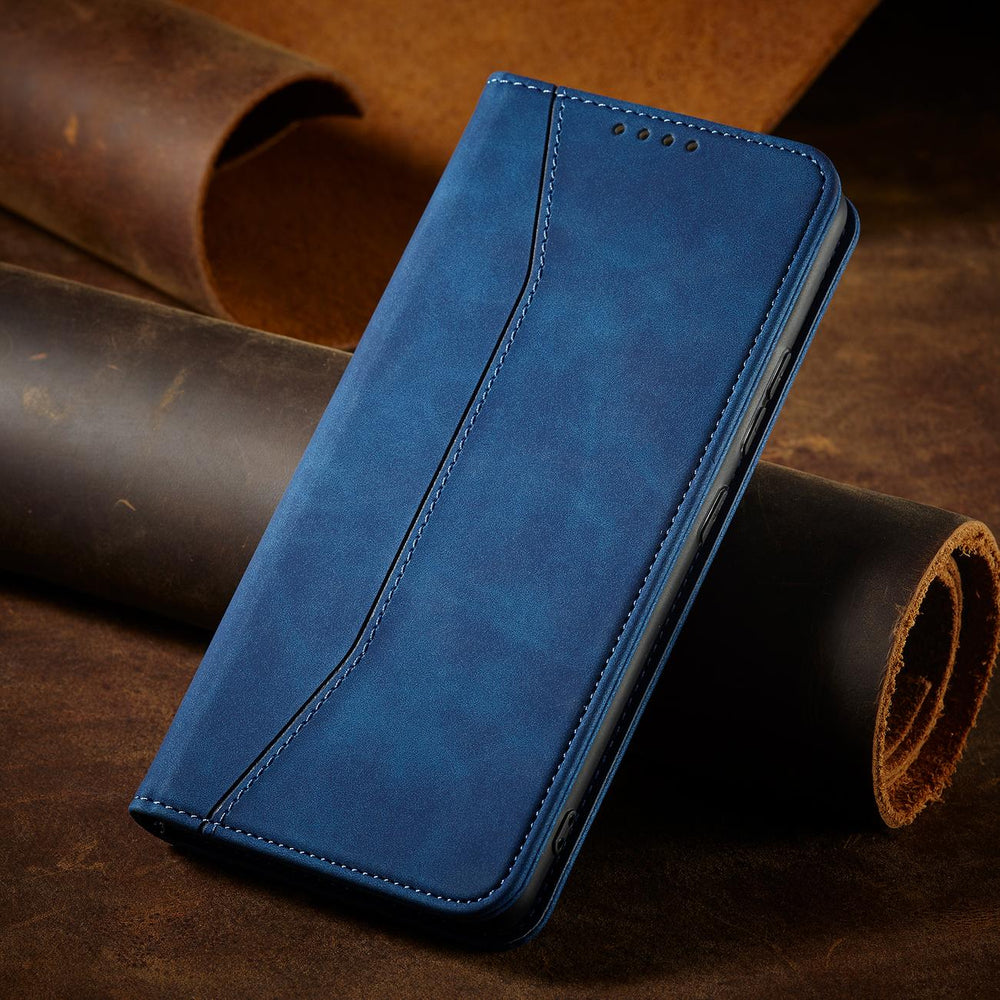 Magnet Fancy Case Case for Samsung Galaxy S22 + (S22 Plus) Push Wallet Card Holder Blue