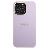 Guess GUHCP13LPSASBPU iPhone 13 Pro / 13 6.1" lilla/lila Saffiano Hot Stamp & Metal Logo