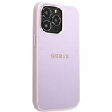 Guess GUHCP13LPSASBPU iPhone 13 Pro / 13 6.1" lilla/lila Saffiano Hot Stamp & Metal Logo