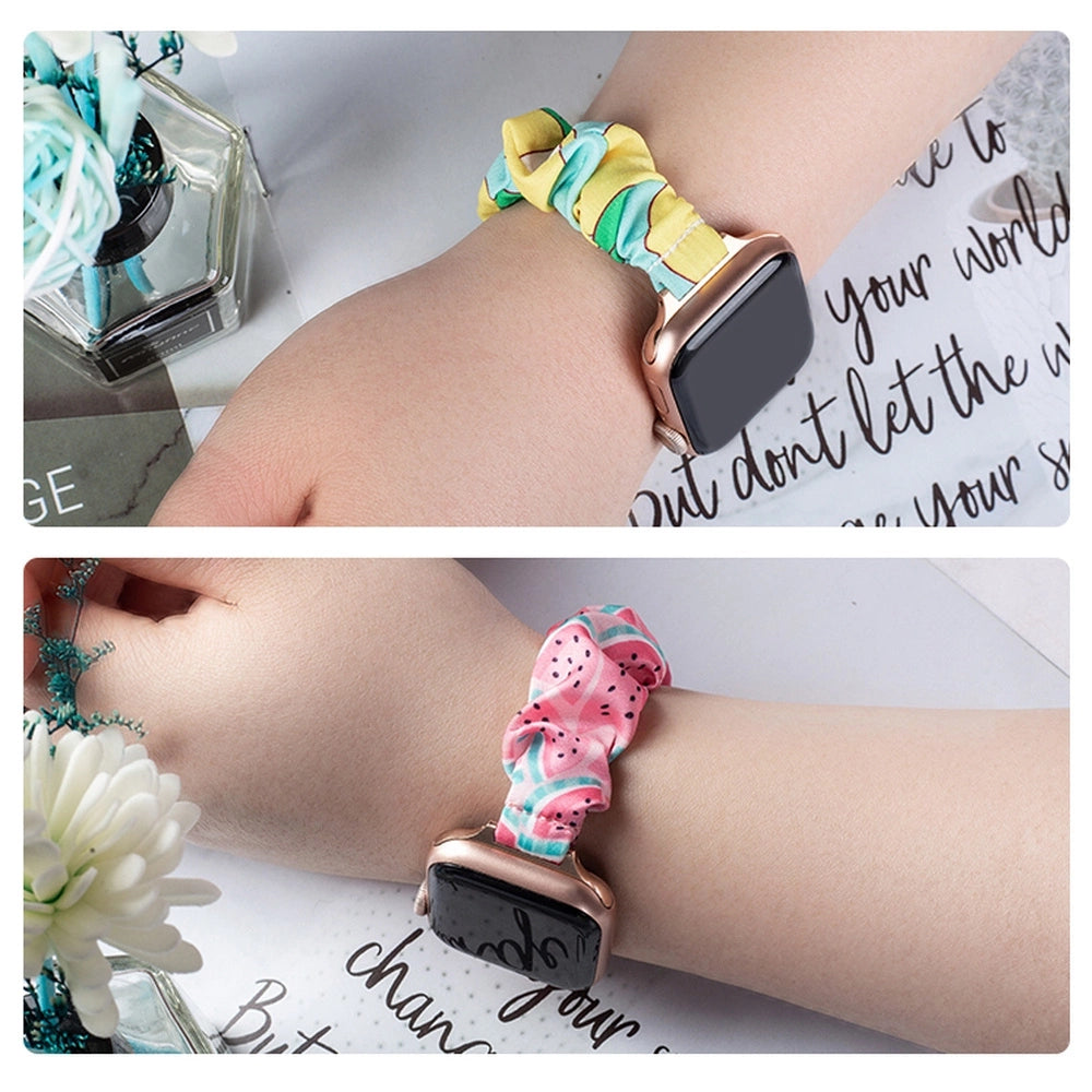 Stof bånd til Apple Watch 42 / 44 / 45 mm rem armbånd gummi bånd - kiwi