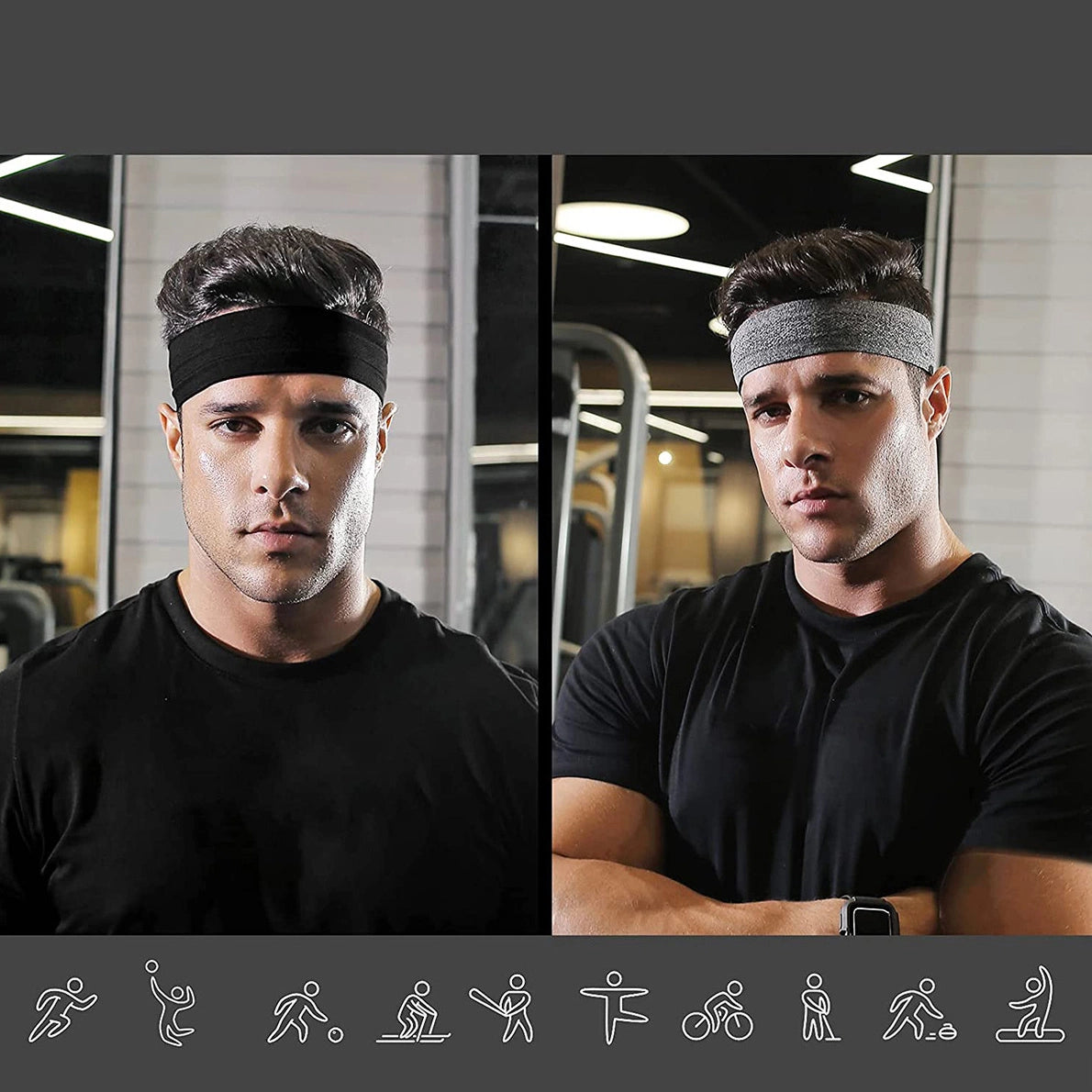 Elastisk stof hovedbånd til fitness løb orange