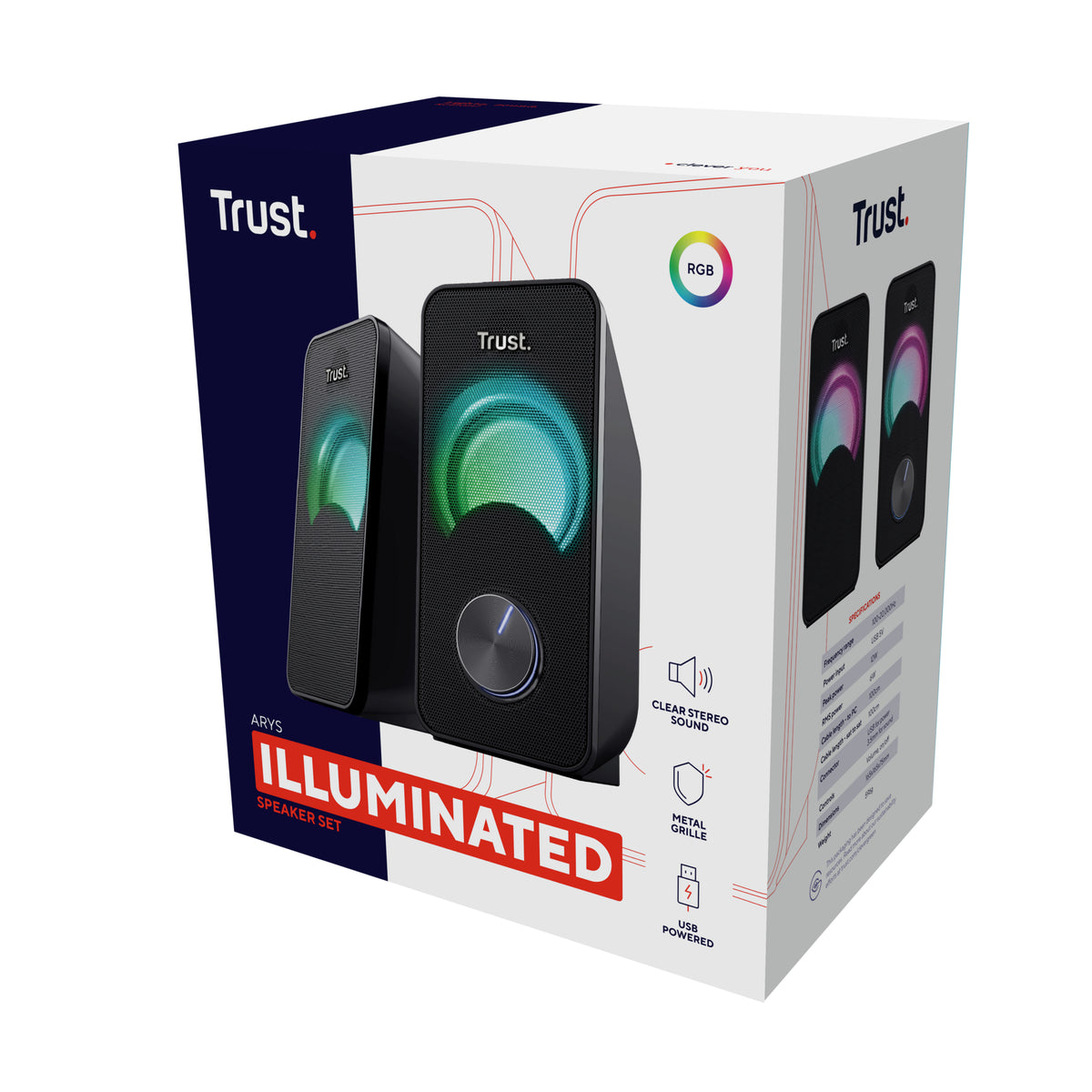 Trust Arys Compact 2.0 RGB speaker 302133 højttalere
