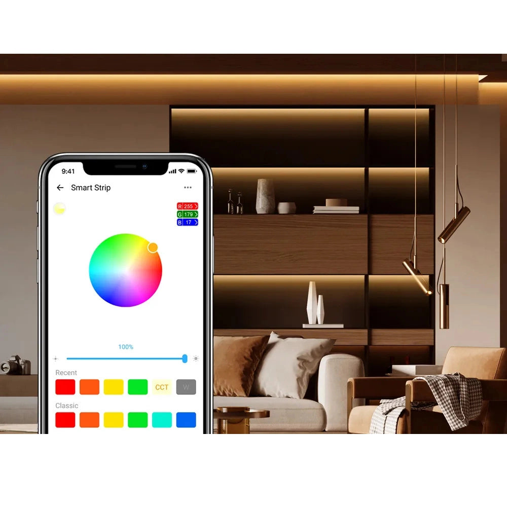 Sonoff L2-5M kit intelligent vandtæt LED-strimmel 5m RGB fjernbetjening Wi-Fi strømforsyning