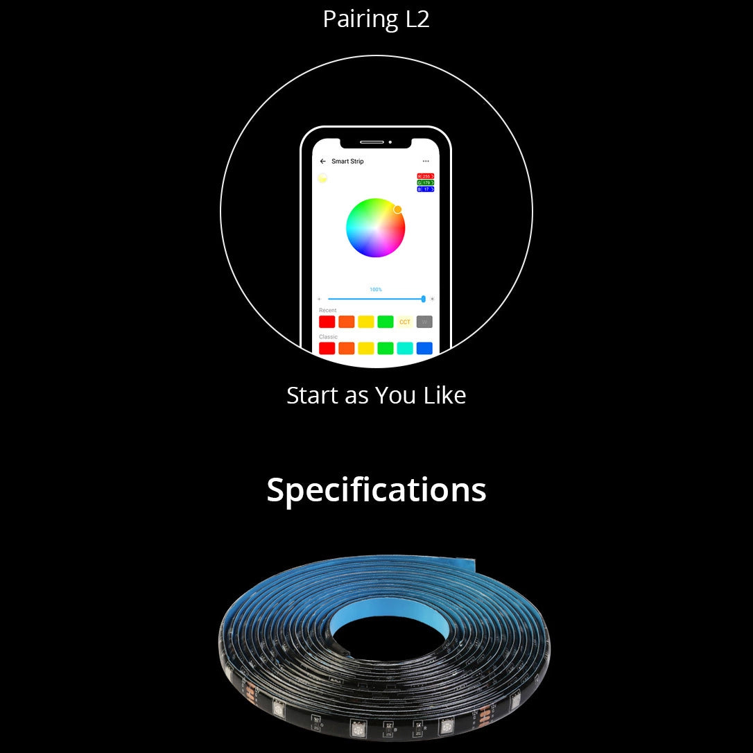 Sonoff L2-5M kit intelligent vandtæt LED-strimmel 5m RGB fjernbetjening Wi-Fi strømforsyning