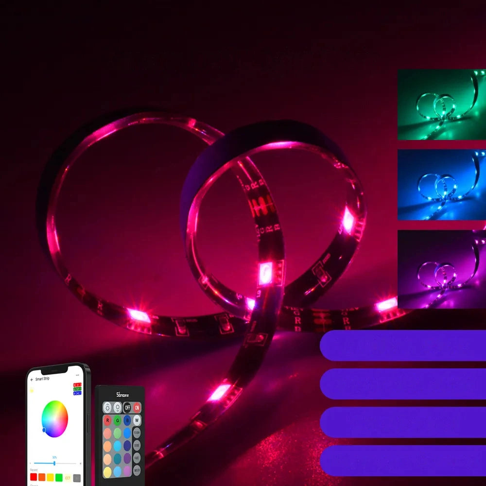 Sonoff L2-5M kit intelligent vandtæt LED-strimmel 5m RGB fjernbetjening Wi-Fi strømforsyning