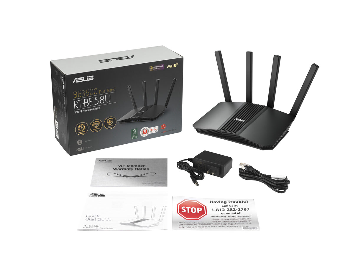 ASUS RT-BE58U trådløs router 2.5 Gigabit Ethernet Dual-band (2,4 GHz / 5 GHz) Sort