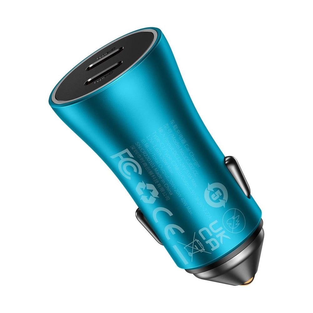 Baseus Golden Contactor Pro car charger 2x USB-C 40W blue (CGJP000003)