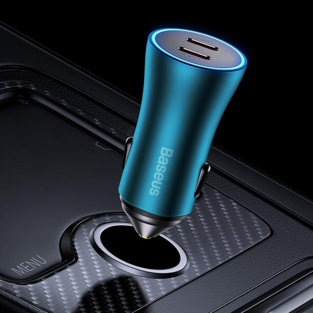 Baseus Golden Contactor Pro car charger 2x USB-C 40W blue (CGJP000003)