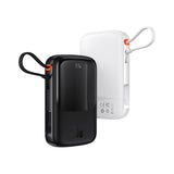 Baseus Qpow power bank 10000mAh indbygget USB Type-C kabel 22,5W Quick Charge SCP AFC FCP hvid (PPQD020102)