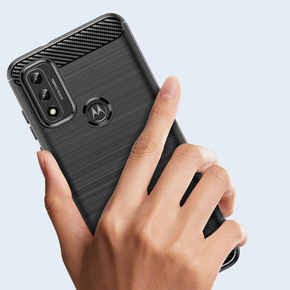 Carbon Case Flexible Cover Sleeve Motorola Moto G Play 2022 sort