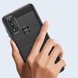 Carbon Case Flexible Cover Sleeve Motorola Moto G Play 2022 sort